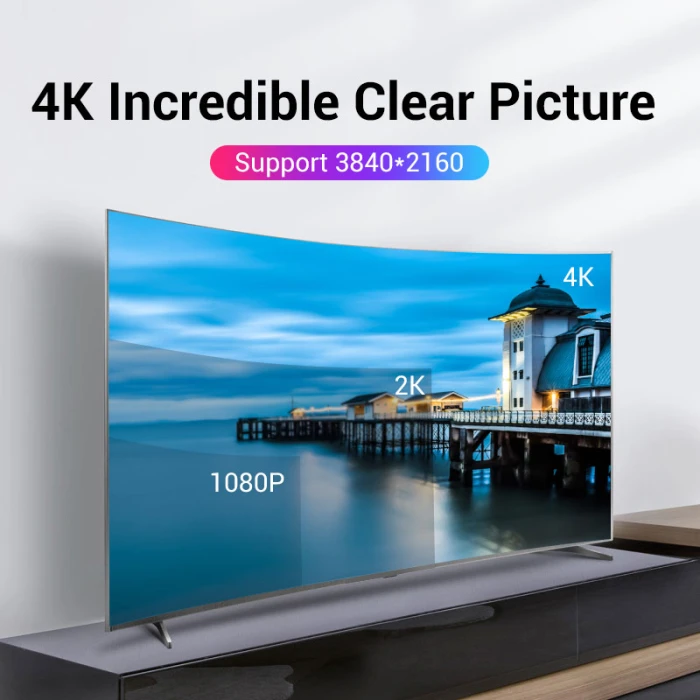 Vention Кабел Cable - Display Port v1.2 DP M / M Black 4K 1.5M - HACBG