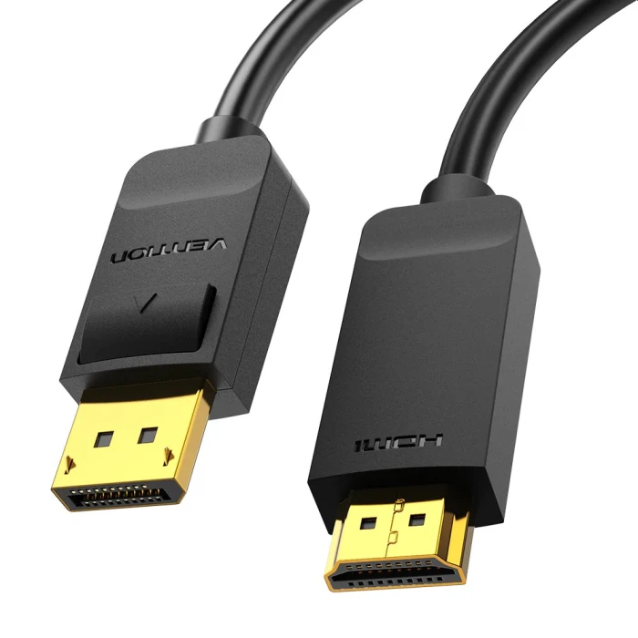 Vention кабел Cable DisplayPort to HDMI 1.5m - 4K, Gold Plated - HAGBG