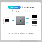 Vention Разклонител превключвател HDMI 2.0 Switcher/Splitter 2-Port Bi-Direction - Silver Aluminium - AFUH0