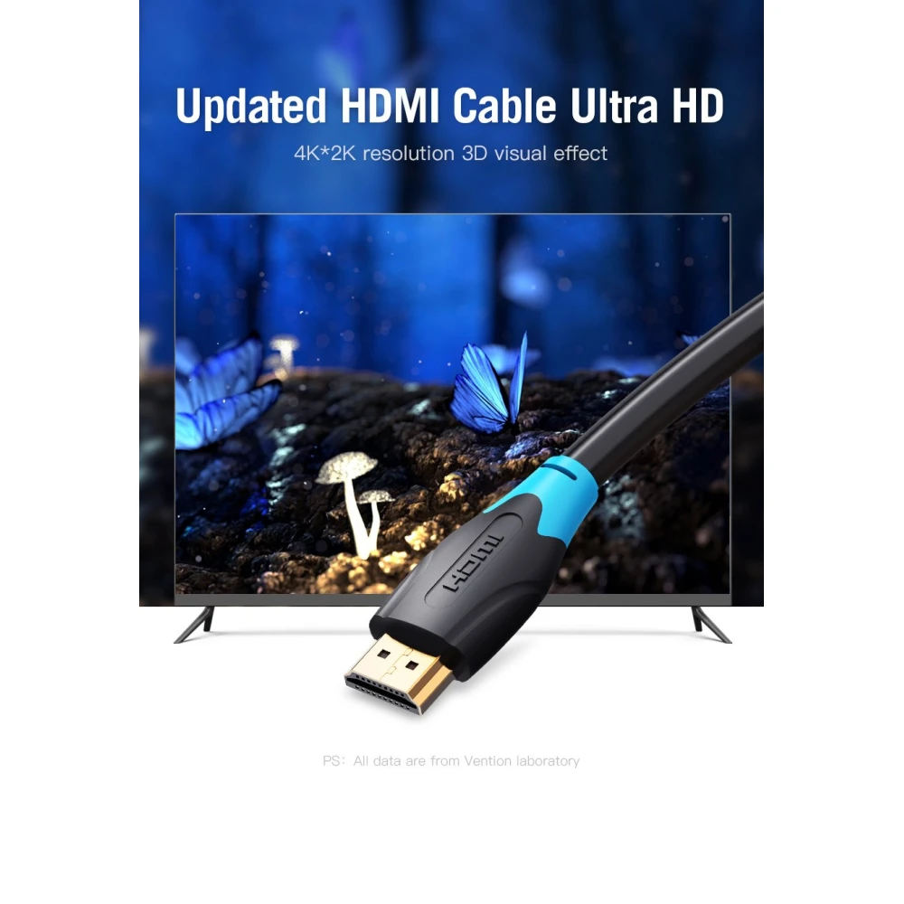 Vention Кабел HDMI v2.0 M / M 4K/60Hz Gold - 1M Black - AACBF