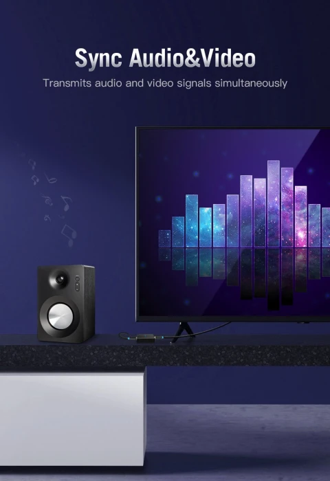 Vention Кабел HDMI v2.0 M / M 4K/60Hz Gold - 0.75M Black - AACBE