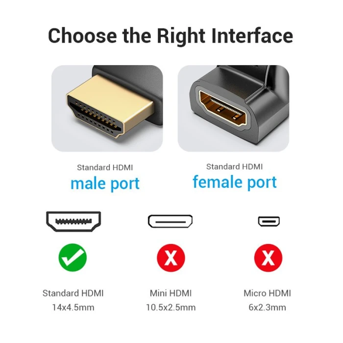Vention Адаптер Adapter HDMI Right Angle 270 Degree M/F - AINB0