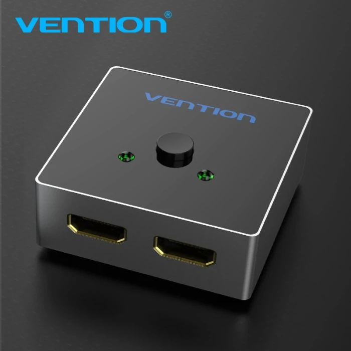 Vention Разклонител превключвател HDMI 2.0 Switcher/Splitter 2-Port Bi-Direction - Grey Aluminium - AFLH0