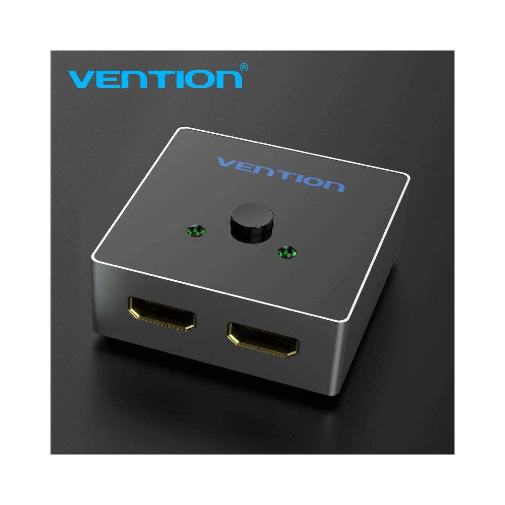 Vention Разклонител превключвател HDMI 2.0 Switcher/Splitter 2-Port Bi-Direction - Grey Aluminium - AFLH0