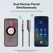 Vention блутут за кола за разговори и музика Bluetooth 5.4 audio receiver USB 3.5mm jack