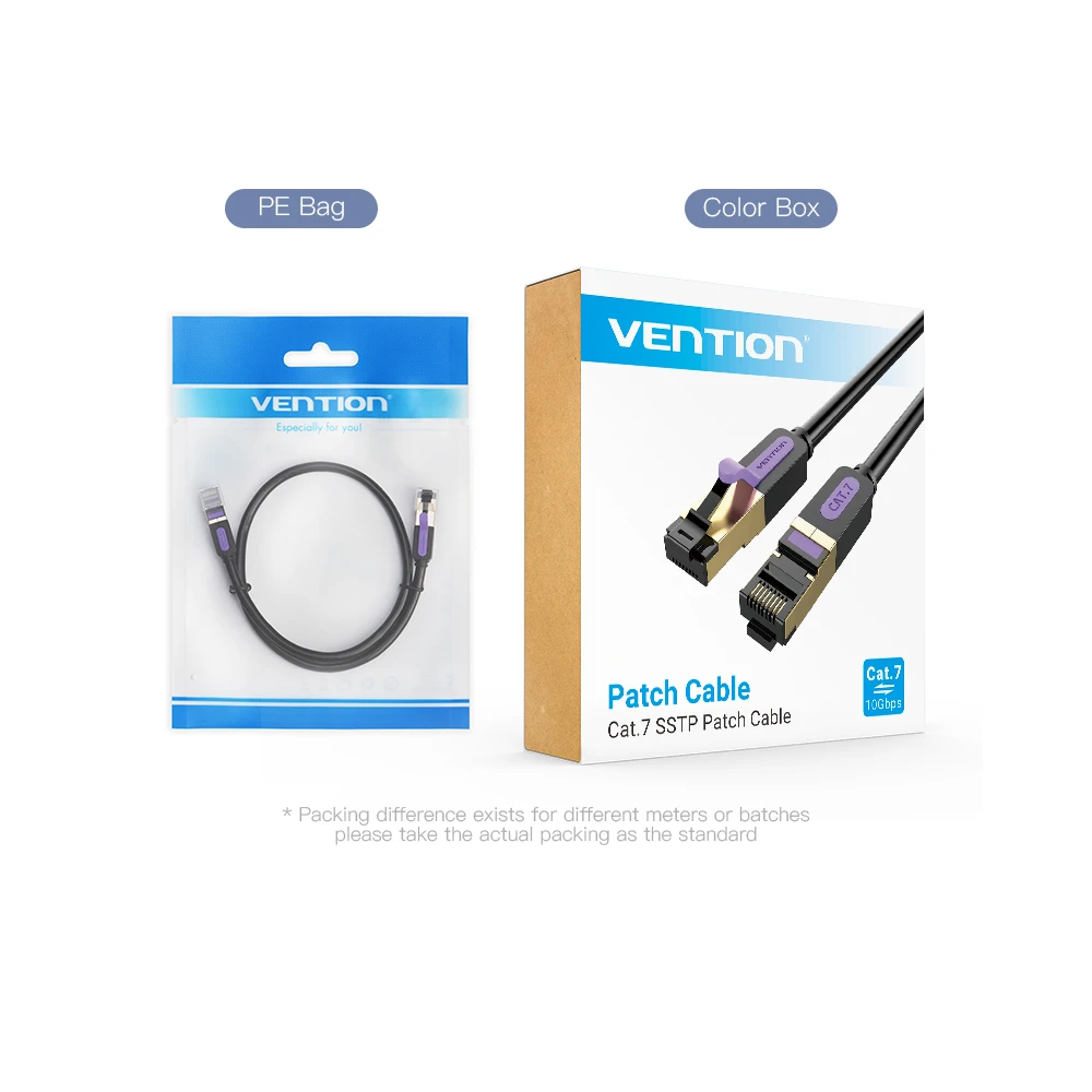 Vention Кабел LAN SSTP Cat.7 Patch Cable - 1M Black 10Gbps - ICDBF
