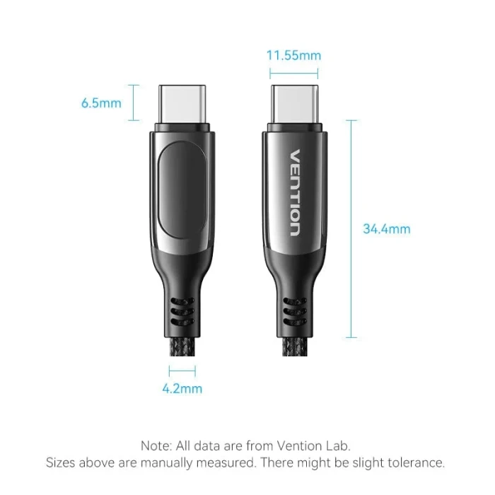 Vention кабел USB4.0 Type-C/Type-C 100W 1.2m - TAYBAV