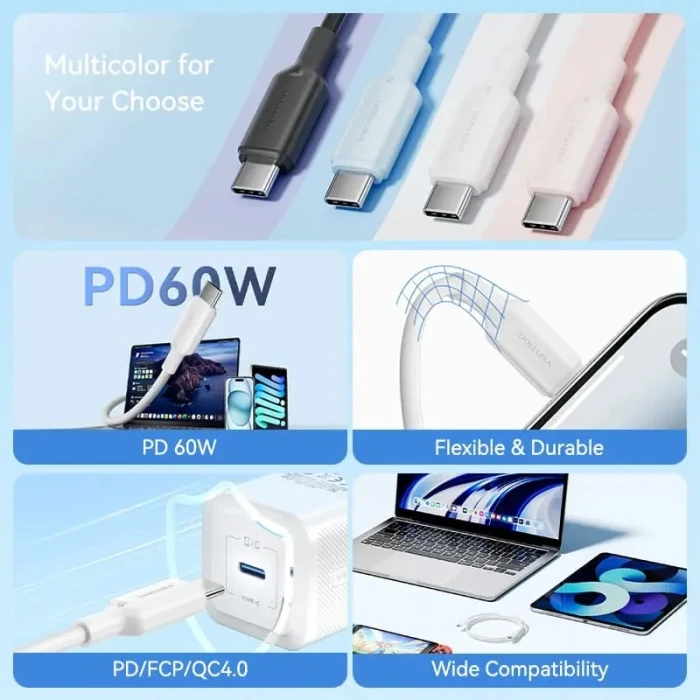 Vention USB-C 2.0 60W - 1.0m