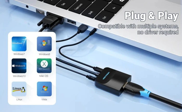 Vention адаптер Adapter VGA to HDMI with sound