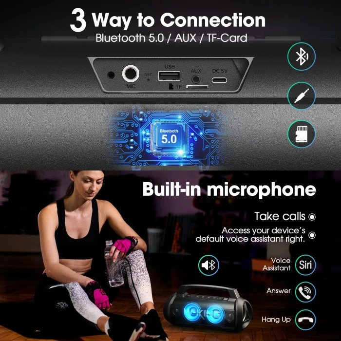 W-King Блутут парти колонка D10 Black - 70W