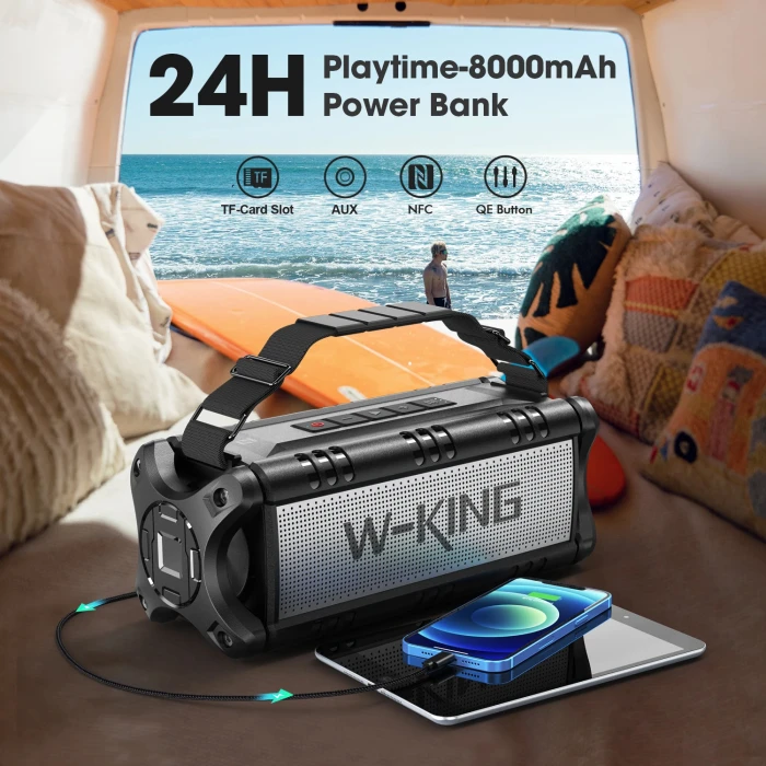 W-King Блутут колонка D8 Black - 50W