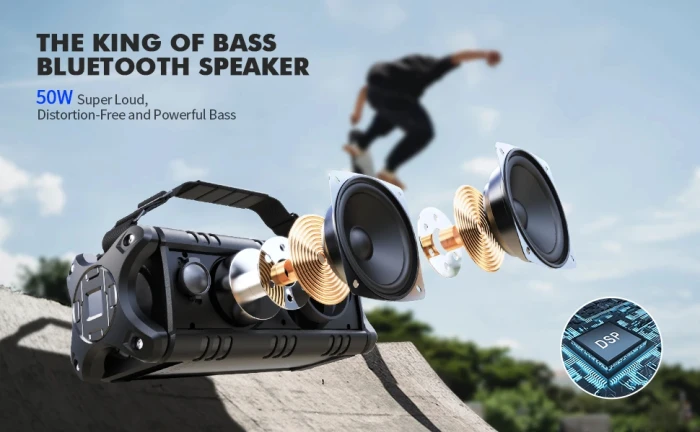 W-King Блутут колонка D8 Black - 50W