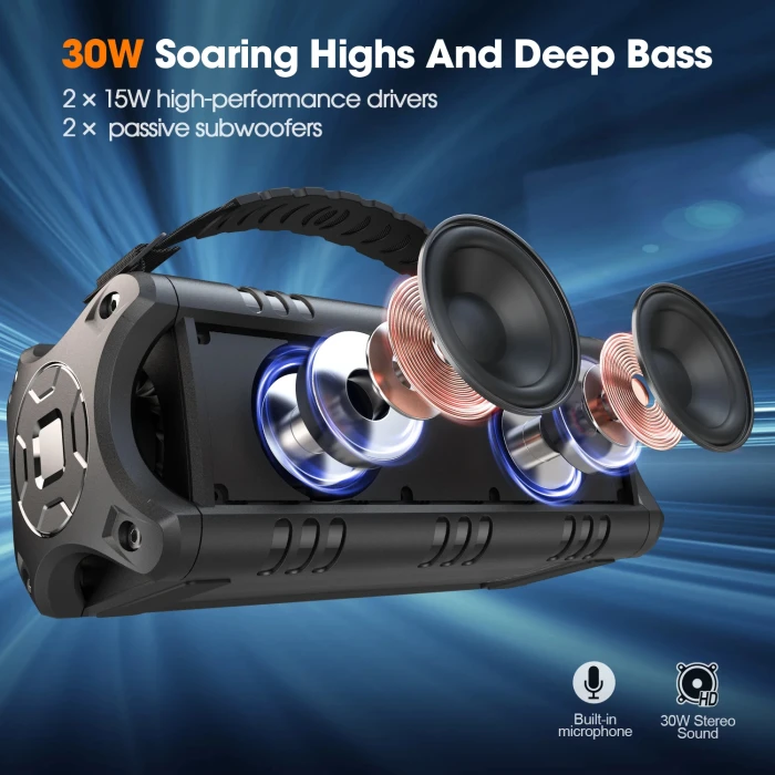 W-King Блутут колонка D8 Mini Black - 30W