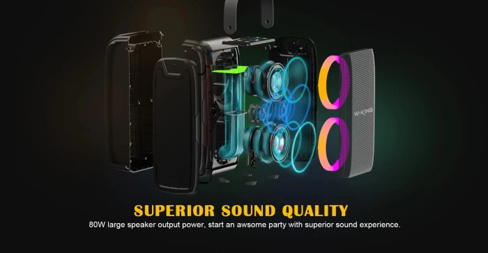 W-King Блутут парти колона T9 Black - 80W