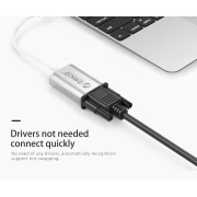 Orico адаптер Adapter - USB 3.1 Type C -> VGA F, silver - XC-102