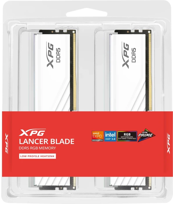 32GB (2x16) DDR5-6400 CL32 XPG LANCER BLADE RGB WHITE EXPO & XMP