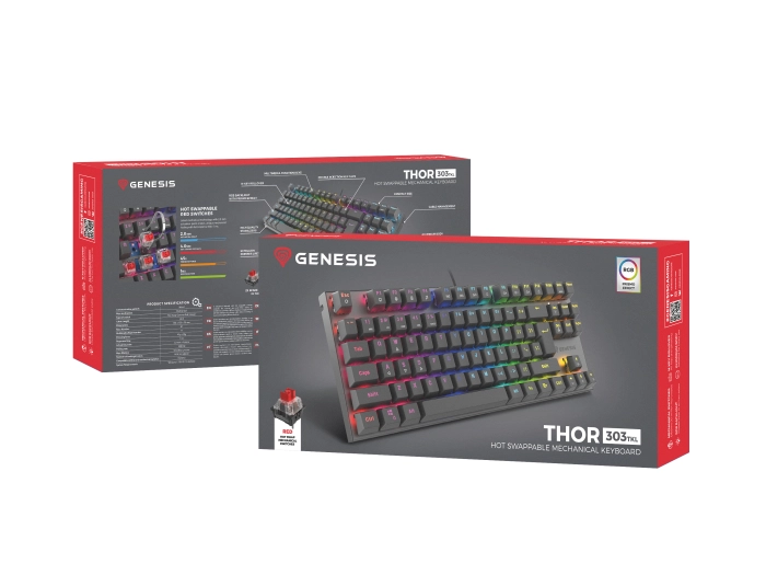 Genesis Thor 303 TKL RGB Red Switch