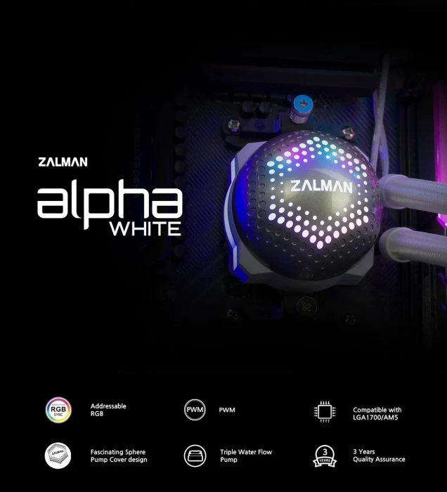 Zalman ALPHA 36 WHITE ARGB