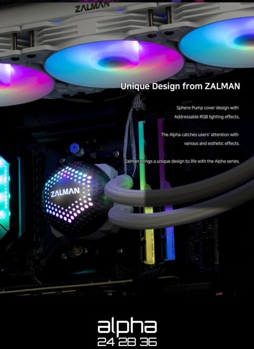 Zalman ALPHA 36 WHITE ARGB