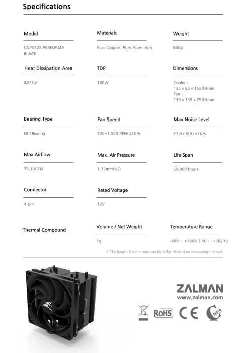Zalman CNPS10X PERFORMA BLACK
