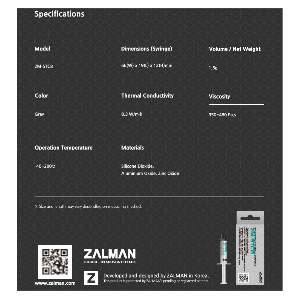 Zalman термо паста STC8 - 1.5g
